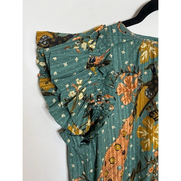 Ulla Johnson Etta Dress Peacock Print - Sundress Or Coverup - Size 0 - Picture 4 of 7